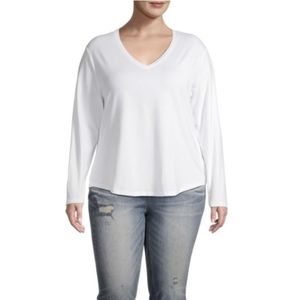 Avenue Body Long Sleeve V Neck Shirt